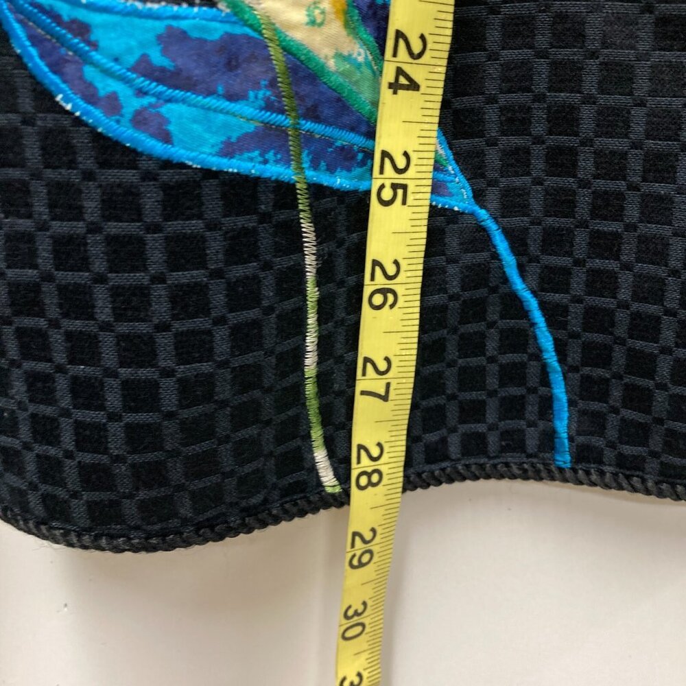 Allure Black Jacket, Size Large, Embroidered Applique‎ Tropical Birds Flowers - Picture 13 of 14